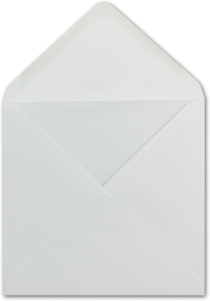 Set 50 Plicuri Pătrate Albe 15 x 15 cm, 100 g/m², Sigiliu Umed cu Clapetă Ascuțită pentru Evenimente Speciale - Img 4
