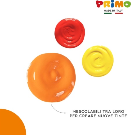 Set 6 culori tempera lavabilă pentru copii PRIMO, 1 litru cu dozator/pompă, vopsea lavabilă pentru hârtie, carton, pânză, sticlă, +3 ani - Img 4