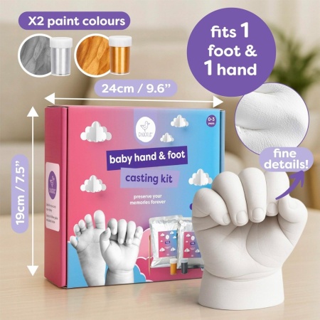 Set Amprenta 3D din Ghips pentru Mâna și Piciorul Bebelușului, Kit DIY pentru Amintiri, Cadou Ideal pentru Naștere sau Botez, Non-Toxic - Img 4
