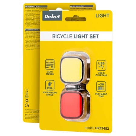 SET ILUMINAT BICICLETA FATA SPATE USB - Img 5