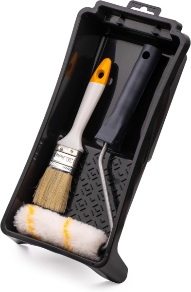 Set Practic de Zugrăvit și Vopsit 4 Piese, Rolă 10 cm, Pensulă pentru Vopsea Lavabilă/Emulsie 1.5", Tavă Vopsit 28 x 16 cm și Mâner/Suport Rolă 27 cm, Pentru Pereți și Tavane - Img 6