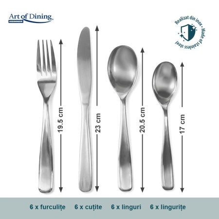 SET TACAMURI INOX 24 PIESE, AMELIA - Img 2