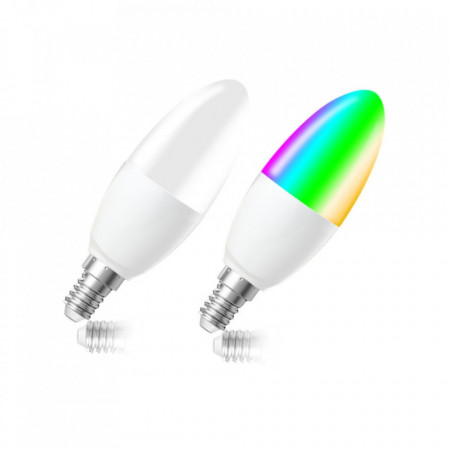SmartWise E14 Wi-Fi + eWeLink-Remote (Bluetooth) bec inteligent, 5W, reglabil alb cald/rece + lumina color RGB - Img 4