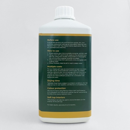 Soluție Restaurare și Revitalizare Culoare Decapotabilă Renovo Soft Top Reviver, Negru (500 ml), pentru Pavilioane Textile, Mohair și Prelate Nautice - Img 4