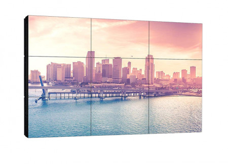 Solutie VideoWALL Vogel's 3x3 cu fixare pe perete si 9 Display-uri LG 55LV75D