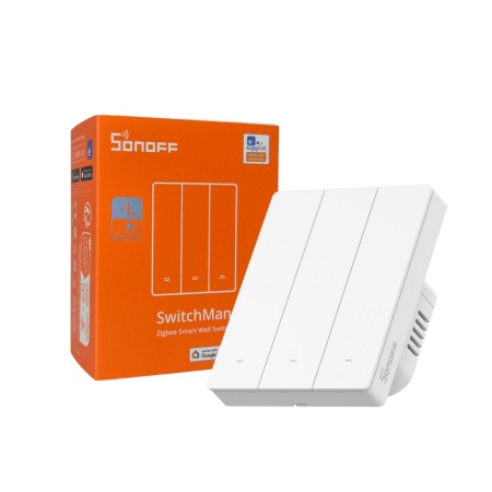 SONOFF SwitchMan M5 Zigbee smart wall switch, 3-gang, modular version, white (ZBM5-3C-80W) - Img 5