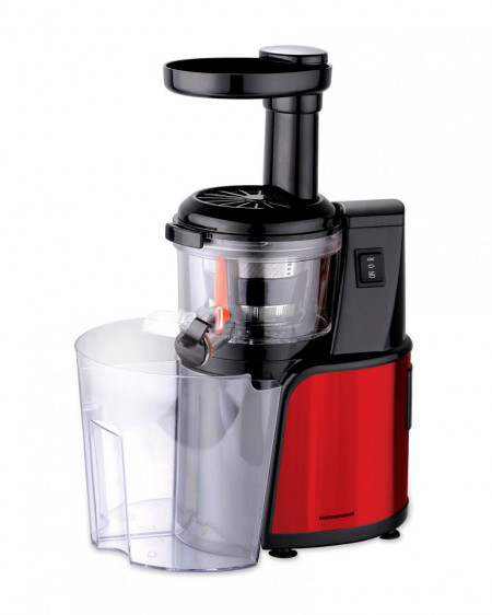 Storcator de fructe cu melc Heinner HSJ-600RD, 150 W, 80 Rpm, functie reverse, Rosu/Inox