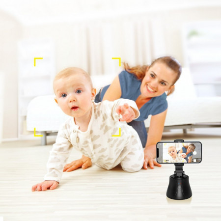 Suport pentru telefon, portabil cu trepied rotativ Baseus 360 pentru fotografii YouTube TikTok negru (SUYT-B01) - Img 4