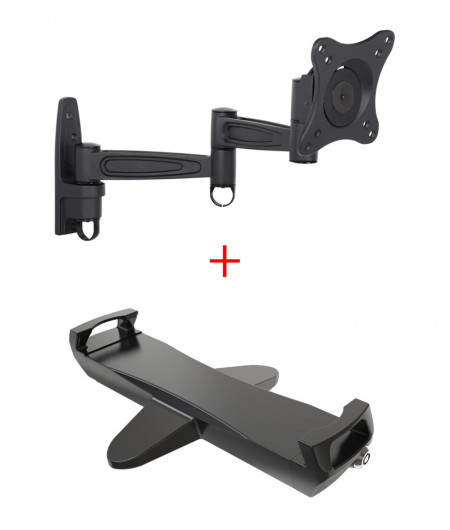 Suport tableta perete cu Multibrackets 3299 si Blackmount PAD29-01, securizat, rotabil 360grade, stanga-dreapta 90grade