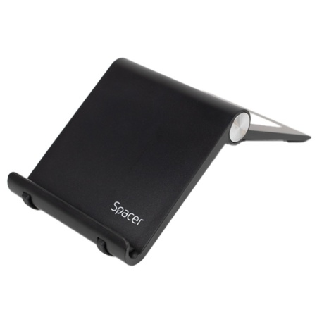 SUPORT telefon SPACER, pliabil, fixare pe birou, universal cu unghi ajustabil, dimensiuni 90 x 70 x 12mm, negru, "SPDH-FLIP-01-BK" - Img 3