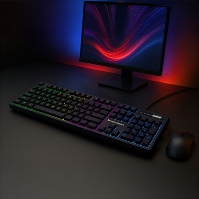Tastatură de gaming cu membrană RGB Wozinsky WKG-200 cu rotiță de derulare - Neagră - Img 3