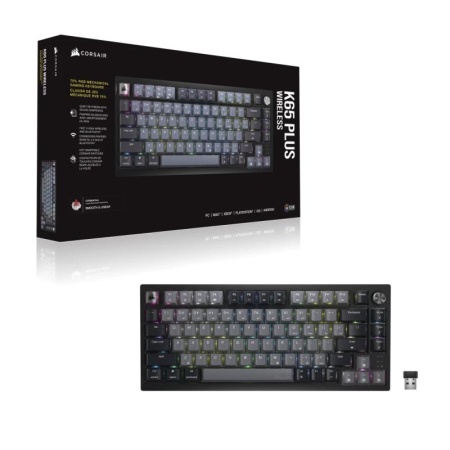 Tastatura mecanica gaming Corsair K65 PLUS 2.4GHz Wireless - Bluetooth®, 75%, Pre-Lubricated CORSAIR MLX Red Linear Switches, RGB - Img 12