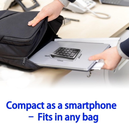 Tastatură Numerică Wireless Bluetooth cu 22 de Taste, Numpad Portabil Slim cu Conexiune Bluetooth 5.0, Taste Silențioase de Tip Foarfecă, Compatibilă Laptop, MacBook, Windows, macOS, Android și iOS - Img 7