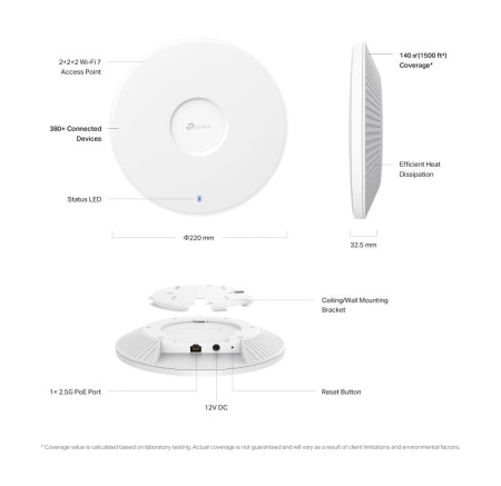 TPLINK AP BE11000 CEILING / WALL EAP772 - Img 11