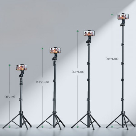 Ugreen LP680 selfie stick cu suport si telecomanda Bluetooth 1,8m - negru - Img 4