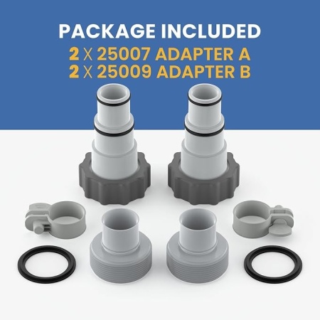 Adaptor furtun piscină Tip A și B compatibil Intex, pentru pompă de filtrare cu conexiune filetată - Img 5