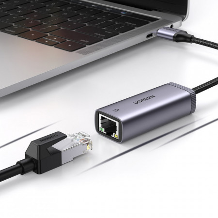 Adaptor retea Ugreen USB Type C 1000 Mbps Gigabit Ethernet gri (CM483 40321) - Img 5
