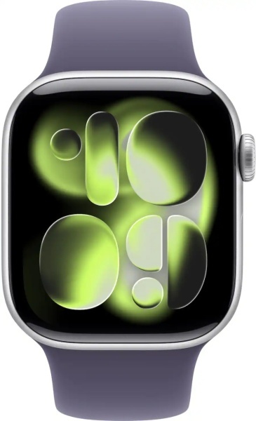 Apple Watch Series 11 GPS+Cellular 42mm Aluminum Case with Purple Fog Sport Band - S/M - Silver - Img 2
