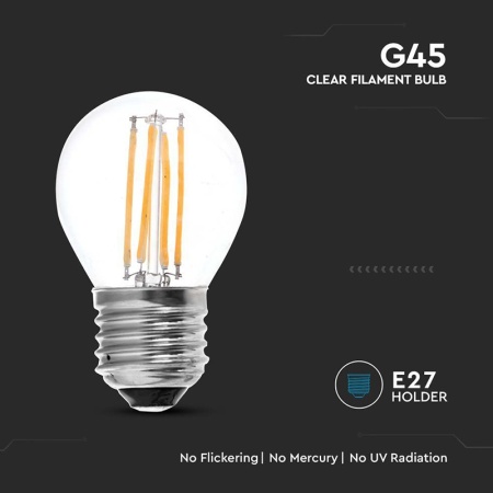 BEC E27 G45 CU FILAMENT LED 4W 3000K - Img 5