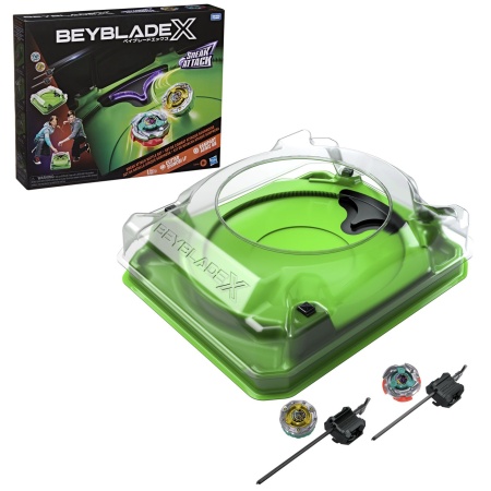 BEYBLADE X SET SNEAK ATTACK CUTTER SHINOBI LF SI RAMPART AEGIS GB - Img 2