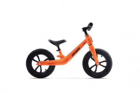 Bicicleta Pegas Micro fara pedale, pentru copii din Magneziu cu Kit de Schi Inclus, roti 12 inch, Portocaliu /Negru
