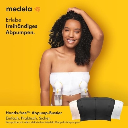 Bustieră pentru Pompare Mâini Libere Medela Hands-Free Pumping Bustier, Tehnologie Adaptive Stretch pentru Confort și Flux Optim de Lapte, Fără Cusături Deranjante, Compatibilă cu Pompe Electrice Duble și Simple, 93% Nailon / 7% Elastan - Img 7