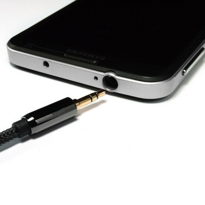 Cablu AUX Wozinsky unghi drept (mascul-mascul) mini jack 2m negru - Img 3