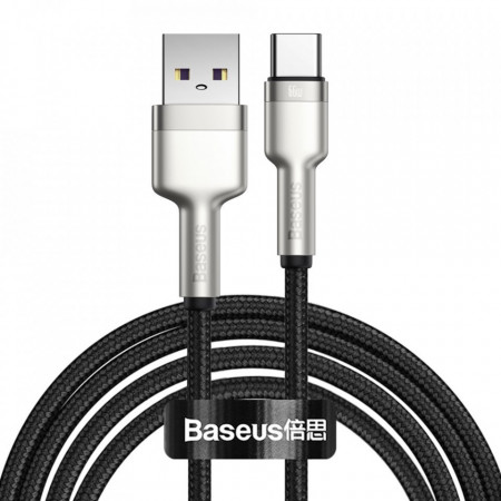 Cablu Baseus Cafule Series Metal Data USB - USB Typ C 66W 2m black (CAKF000201)