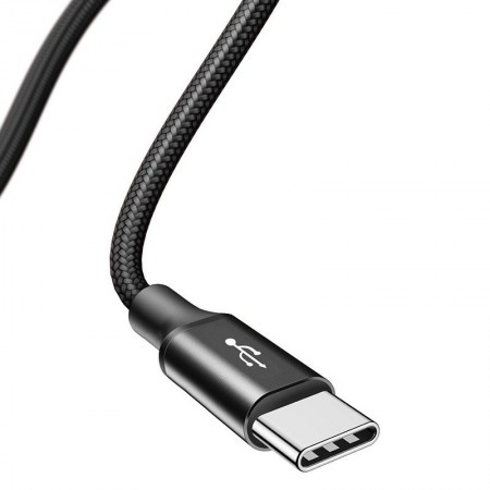 Cablu de date 2 in 1 , Baseus Rapid USB Type C / micro USB , 3A , 1.2M , negru - Img 6