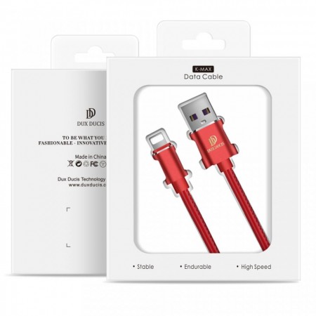 Cablu de date Dux Ducis K-Max , Usb la Lightning, 5V , 2A , 1M , rosu - Img 4