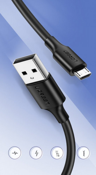 Cablu de date UGREEN USB la micro USB 2A - 1m negru - Img 4