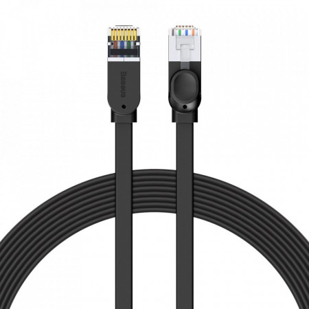 Cablu Ethernet plat Baseus RJ45 Cat 6 1000Mbps 8m - negru - Img 3