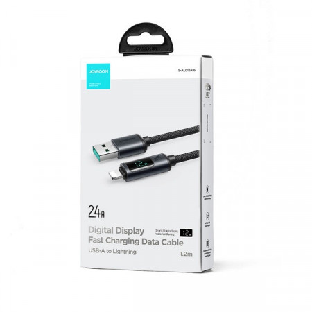 Cablu Lightning - USB A 2.4A 1.2m cu display LED Joyroom S-AL012A16 - negru - Img 2