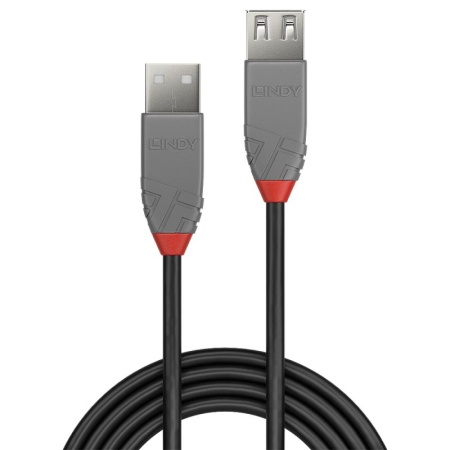 Cablu Lindy 0.5m USB 2.0 Type A Ext Anth - Img 5