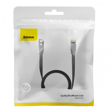Cablu retea Baseus high Speed Six types of RJ45 Gigabit network cable (flat cable)1.5m Black - Img 2