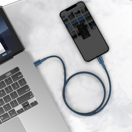 Cablu telefon, Baseus USB Type C - Lightning , Power Delivery fast charge 20 W 1 m blue (CATLGD-03) - Img 5