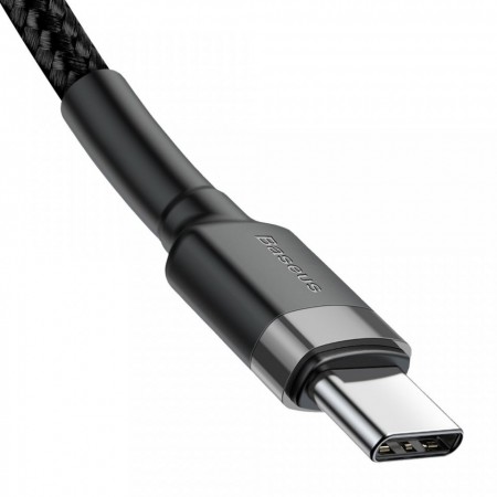 Cablu Type C BASEUS PD PD2.0 , 60W , 20V 3A QC3.0 , 2M , negru + gri - Img 5