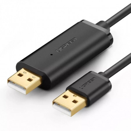 Cablu UGREEN US166 USB A-A pentru transfer date, 2m (black)