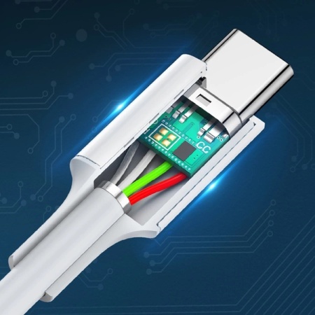 Cablu Ugreen US264 60518 USB-C / USB-C PD QC AFC 1m - alb - Img 3