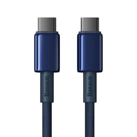 Cablu USB-C la USB-C Baseus Tungsten Gold, 100W, 1m (albastru) - Img 5
