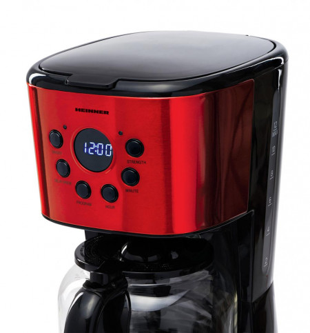 Cafetiera digitala Heinner HCM-1500RDIX, 900 W, 1.5 L, Timer, Display Led, fara BPA, Rosu/Negru - Img 3