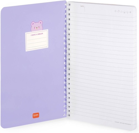 Caiet Mecanic A5 cu Spirilă Legami Design Teddy Bear, Liniatură 7 mm, 160 Pagini, Hârtie Certificată FSC, Include Set Stickere și Închidere Elastică, 15 x 21 cm - Img 7