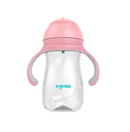 Cana cu pai tritan, roz, 300ml, U-Grow - Img 2