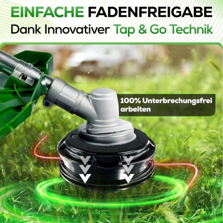 Cap de Tăiere cu Fir Heckenpracht pentru Motocoasă, Buton Din Oțel, Sistem Tap &amp; Go și Easyload, Filet Stânga, 5 Adaptoare Incluse - Img 3