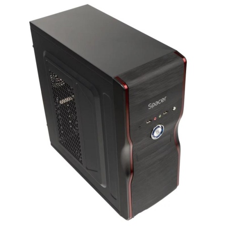 Carcasa Spacer, New Mercury, ventilor 12cm, HD audio, ATX Mid-Tower,sursa 500W Black - Img 16