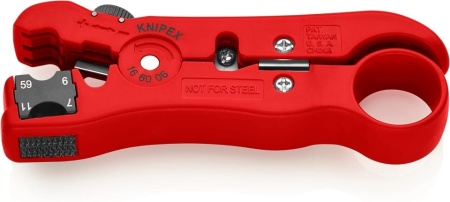 Dezizolator Universal pentru Cabluri Coaxiale KNIPEX 16 60 06 SB (Lungime 125 mm), Sculă Profesională pentru RG 59, RG 6, RG 7, RG 11 și Cabluri de Date, Roșu - Img 5