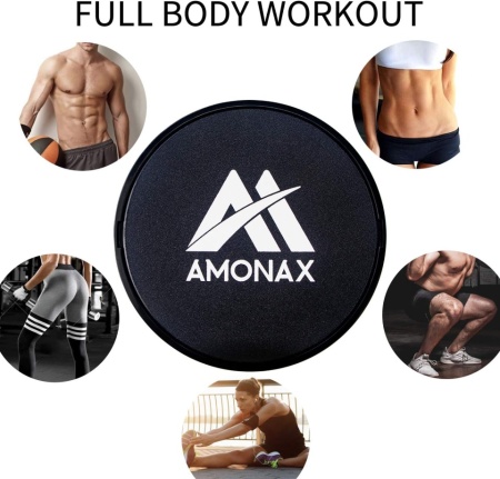 Discuri Glisante pentru Fitness Amonax cu Benzi de Fixare pentru Picioare, Glisiere Duble pentru Antrenament Full Body, Abdomen și Core, Compatibile cu Orice Suprafață, cu Geantă de Transport Inclusă - Img 7