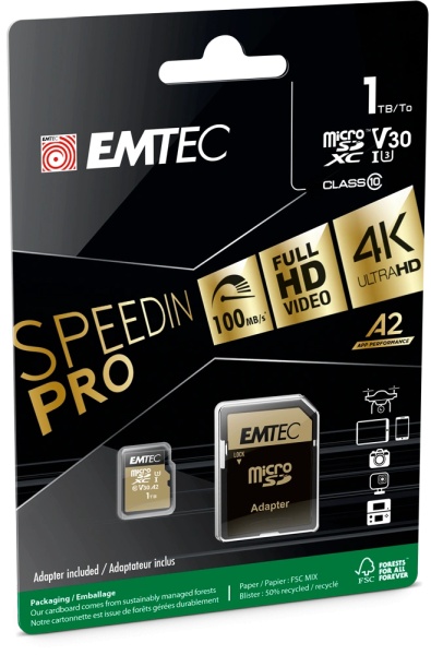 EMTEC 1TB microSD UHS-I U3 A1, A2 SpeedIN Pro - Img 2