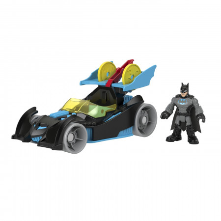 FISHER PRICE IMAGINEXT DC SUPER FRIENDS VEHICUL CU FIGURINA BATMAN CU COSTUM GRI - Img 3