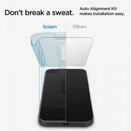 Folie din sticla securizata Spigen Glass.Tr "Ez Fit" Pachet de 2 Iphone 12 Mini - Img 2